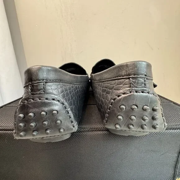 Cole Haan Air Black Crocodile Style Leather Driving Loafers C09254 SZ 9.5M Cole Haan Air Black Crocodile Style Leather Driving Loafers  main image 3